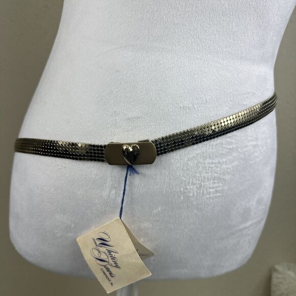 Vintage Whiting & Davis Gold Mesh Retro Disco Thin Belt Size Small/Medium 32” main image 8